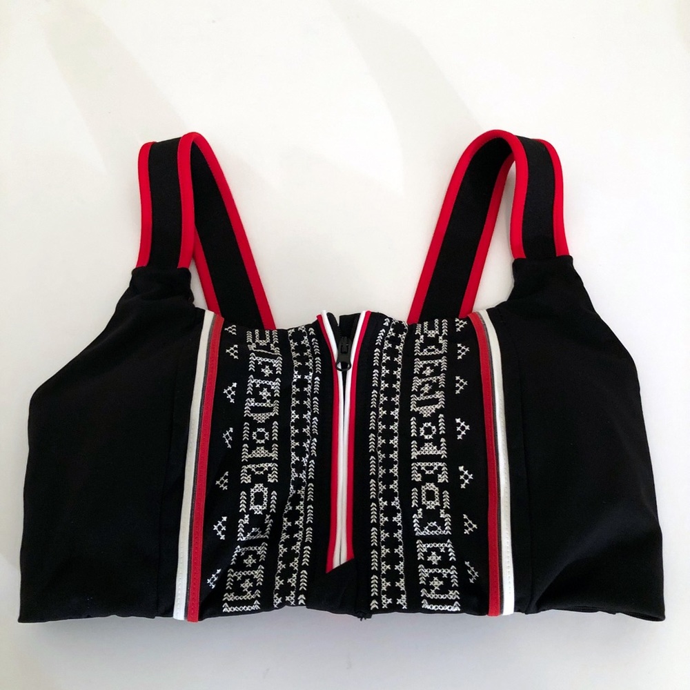 FP Movement Spin Embroidered Sports Bra, Black, XS